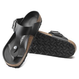 Birkenstock Gizeh Big Buckle Oiled Black Leather Sandals, Size 38 / 8, NEW $150